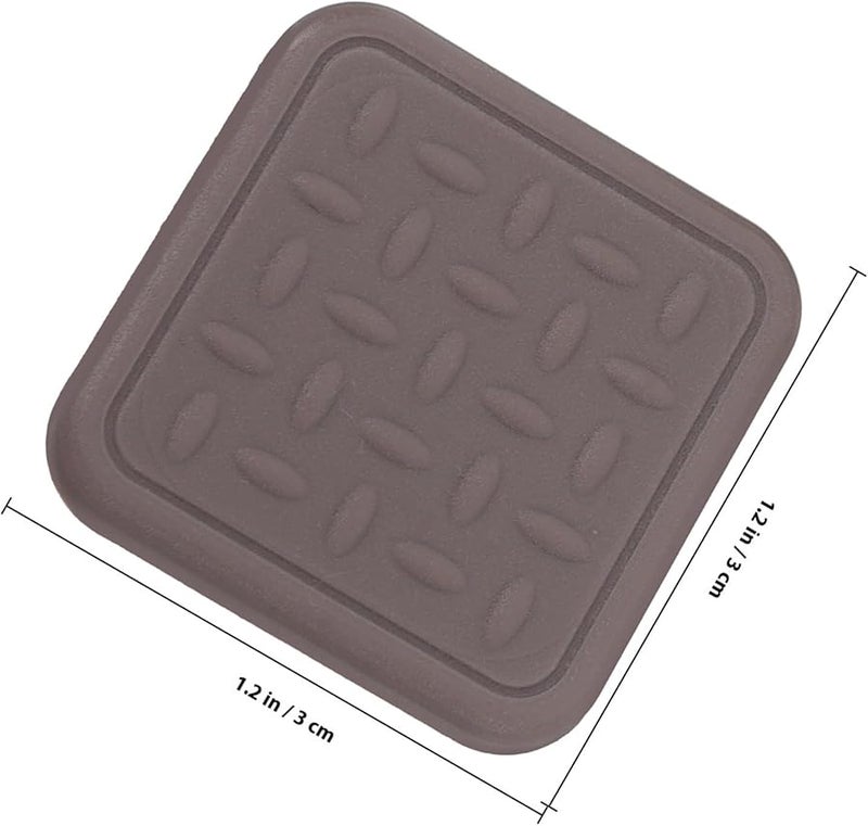 Brown Silicone Furniture Pads Non Slip Square Couch Stoppers 30x30mm Set of 8 Floor Protectors - Image 2